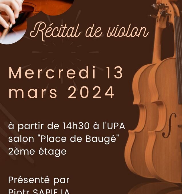 13 MARS 2024 – RECITAL DE VIOLON